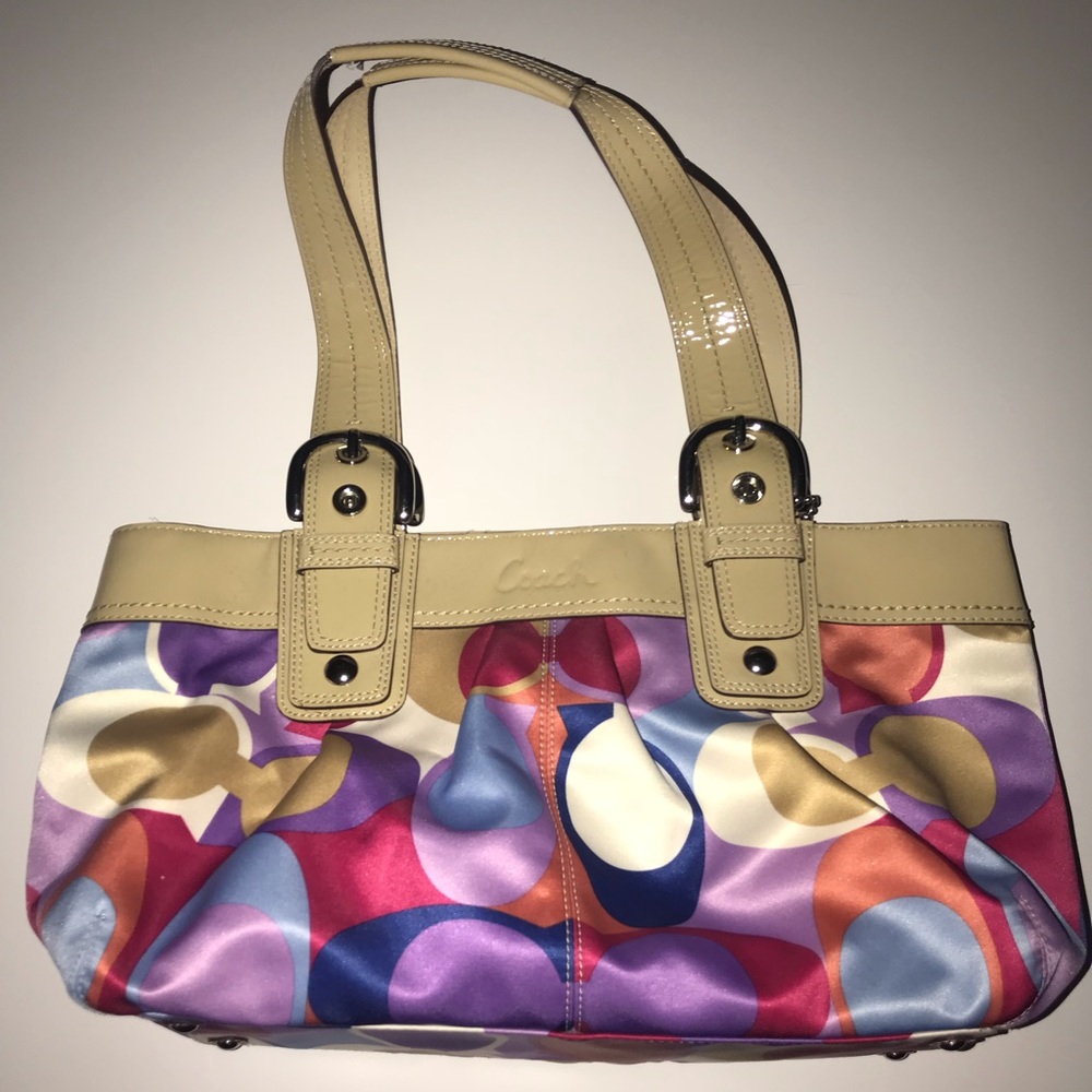 New COACH scarf print handbag and wristlet